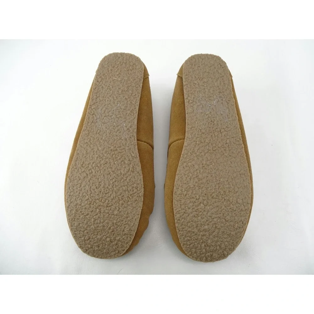Minnetonka Cute‎ Girl's Faux Leopard Fur Lined Brown Slipper 48273 Youth Size 13
